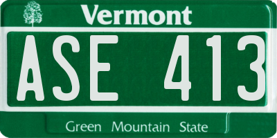 VT license plate ASE413