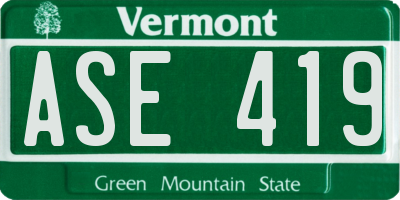 VT license plate ASE419
