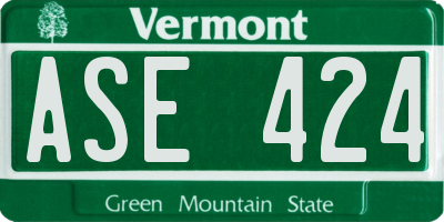 VT license plate ASE424