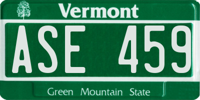 VT license plate ASE459