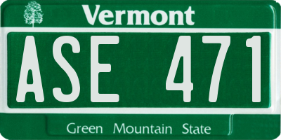 VT license plate ASE471