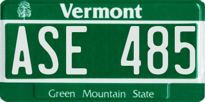 VT license plate ASE485