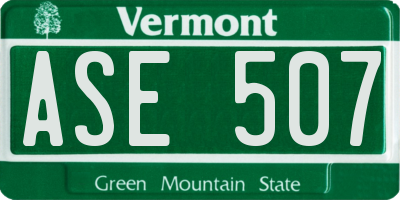 VT license plate ASE507