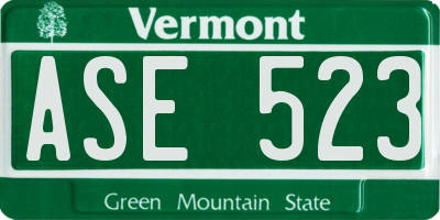 VT license plate ASE523