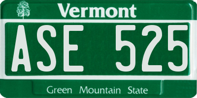 VT license plate ASE525