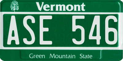 VT license plate ASE546