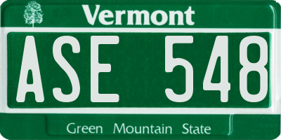 VT license plate ASE548