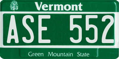 VT license plate ASE552