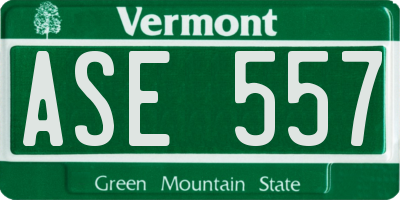 VT license plate ASE557