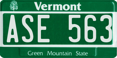 VT license plate ASE563
