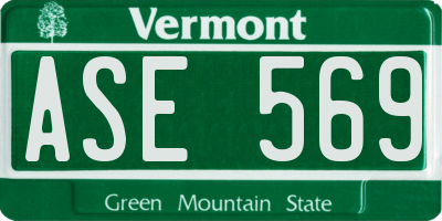 VT license plate ASE569