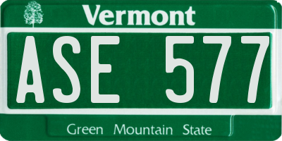 VT license plate ASE577