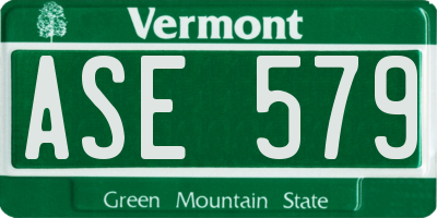 VT license plate ASE579