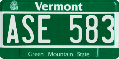 VT license plate ASE583