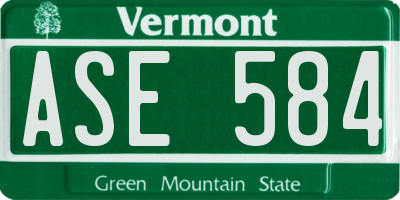 VT license plate ASE584