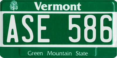VT license plate ASE586