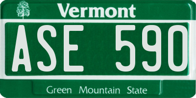 VT license plate ASE590