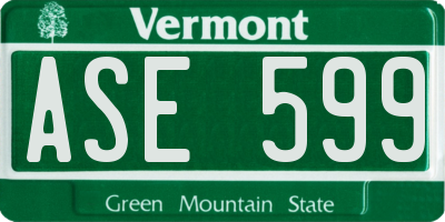 VT license plate ASE599