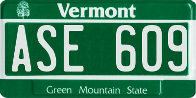 VT license plate ASE609