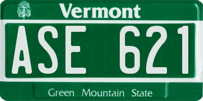 VT license plate ASE621