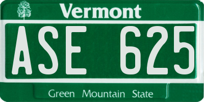 VT license plate ASE625