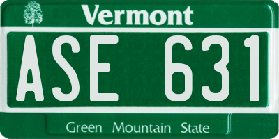 VT license plate ASE631