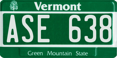 VT license plate ASE638