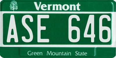 VT license plate ASE646