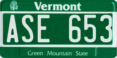 VT license plate ASE653