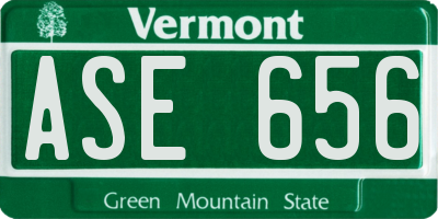 VT license plate ASE656