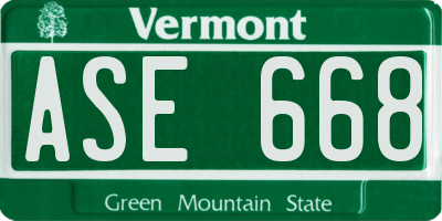 VT license plate ASE668