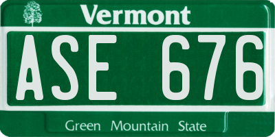 VT license plate ASE676