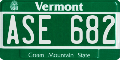 VT license plate ASE682