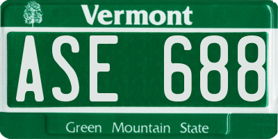 VT license plate ASE688