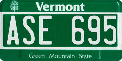VT license plate ASE695