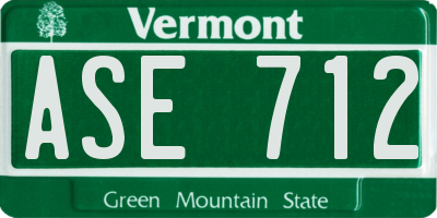 VT license plate ASE712
