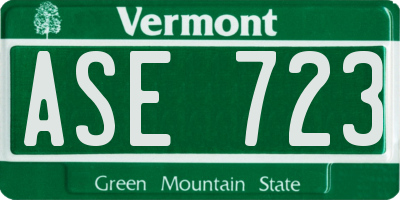 VT license plate ASE723