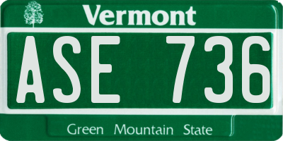 VT license plate ASE736