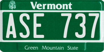 VT license plate ASE737