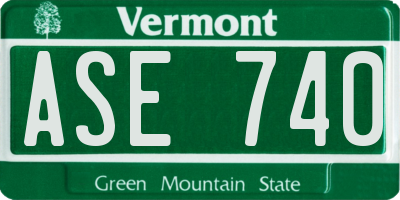 VT license plate ASE740
