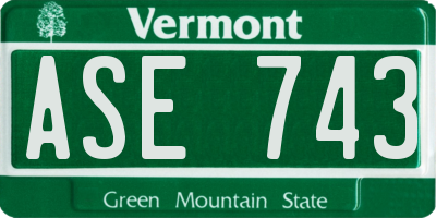 VT license plate ASE743