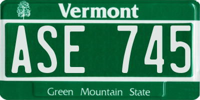 VT license plate ASE745
