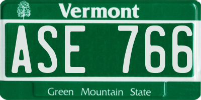 VT license plate ASE766