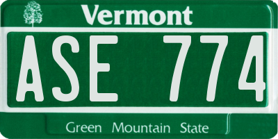 VT license plate ASE774