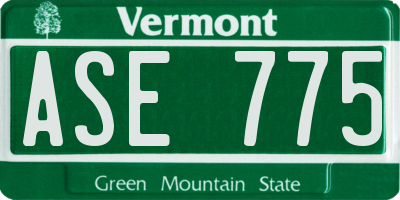 VT license plate ASE775