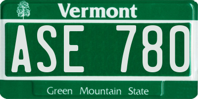 VT license plate ASE780
