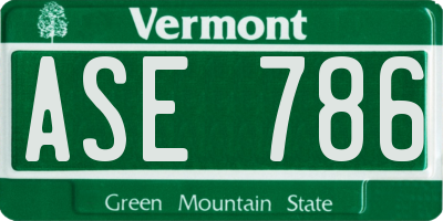 VT license plate ASE786