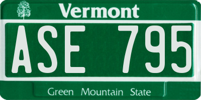 VT license plate ASE795