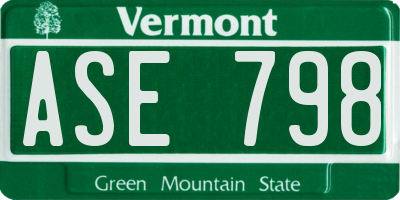 VT license plate ASE798