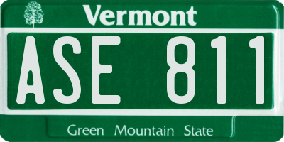 VT license plate ASE811